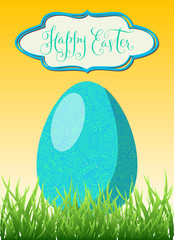 Happy Easter egg calligraphic greeting card