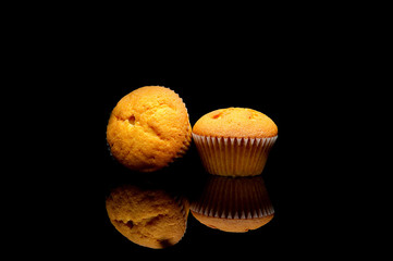 muffins on black backgtround