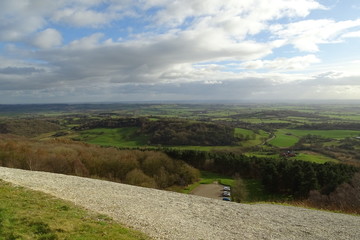 Views from Sutton Bank and Kilburn, North Yorkshire Moors, England, UK