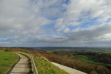 Views from Sutton Bank and Kilburn, North Yorkshire Moors, England, UK
