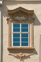 Windows of old house in Prague
