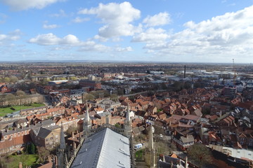 Fototapeta na wymiar Aerial views of York from Minster. Yorkshire, England, UK