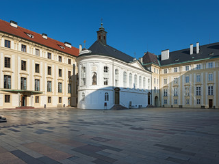 Prague Castle: 4th courtyard and Chapel of the Holy Cross