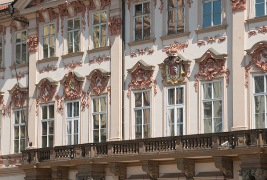 Kinsky Palace In Prague. Rococo Style