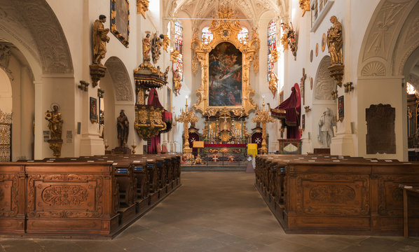 Interior of Maltese church in Prague (Church of Our Lady beneath the Chain)