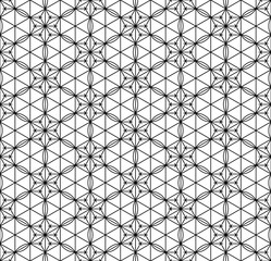 Seamless pattern based on Japanese geometric ornament .Black and white.