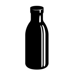 Bottle of medicine with cap simple style icon.