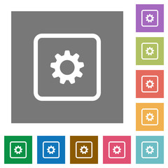 Object settings square flat icons