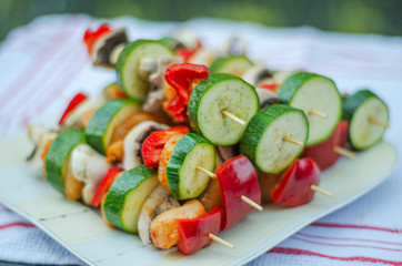 Meat and vegetables for the grill