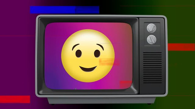 Old TV post showing a yellow rascal emoji surrounded by TV sizzling