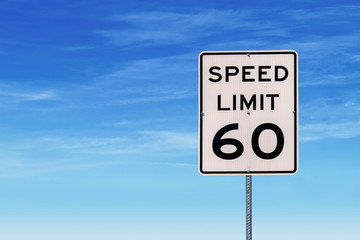 Speed Limit 60 Road Sign