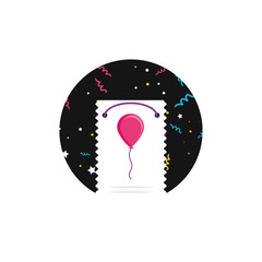 happy birthday card with balloon helium