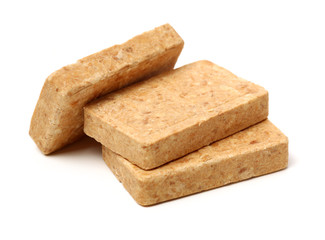 Compressed biscuit food  on white background