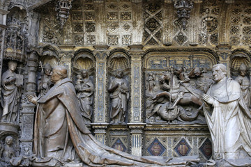 Le mausolée monumental des cardinaux d'Amboise : Georges d'Amboise et Georges II d'Amboise. Cathédrale Notre-Dame de Rouen. 