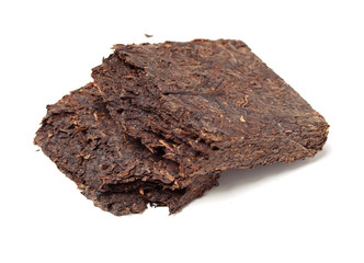 Pu-erh tea energy, the Chinese fermented Puer tea isolated on white background