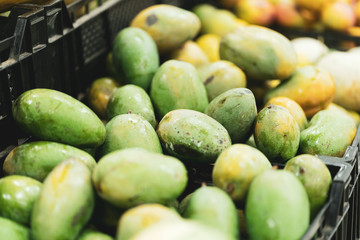 Close up of a group of mango in super market
