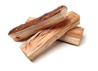 Pile of firewood isolated on a white background