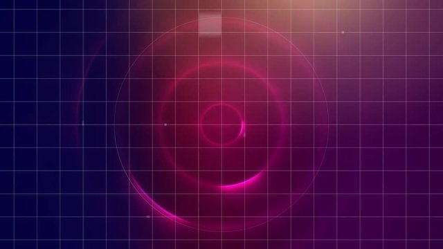 Circle explosion on center of video with grid on background