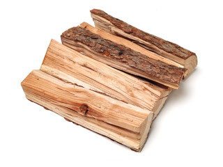 Pile of firewood isolated on a white background