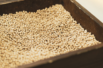 dry chickpeas on an open air food market