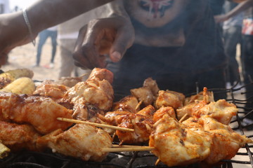 chicken on the grill