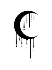 mond sichelmond halbmond nacht vollmond graffiti tropfen cool clipart design himmel trabant luna © Style-o-Mat-Design
