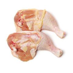 Chicken legs on white background