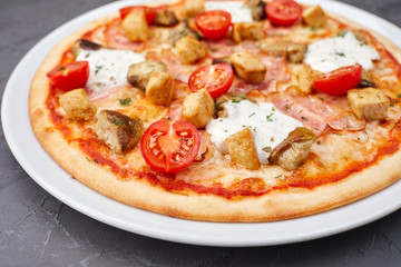 pizza with mushrooms