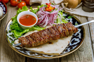 skewers of mutton flesh