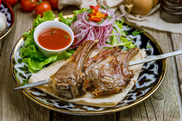 kebab from a rack of lamb