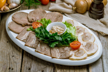 slicing of different meat