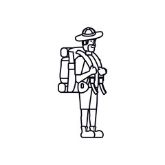 traveler man with travel bag avatar character