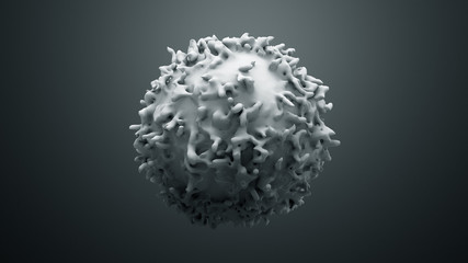 3d illustration lymphocytes, t cells or cancer cells