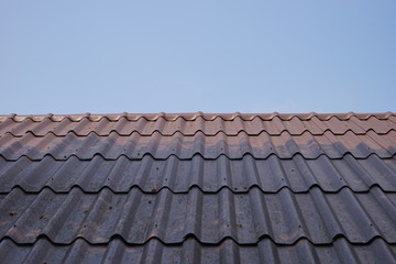 red tile roof and blue sky