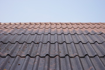 old tile roof with red tiles