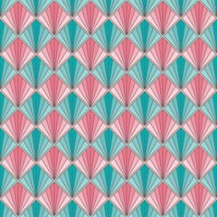 Art Deco Seamless Pattern - Repeating pattern design with art deco motif in vintage colors