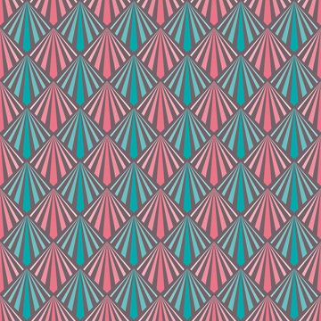 Art Deco Seamless Pattern - Repeating pattern design with art deco motif in vintage colors
