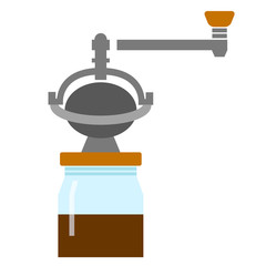 coffee grinder flat illustration on white