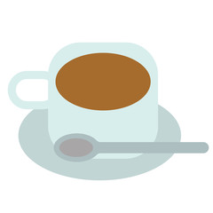 cup coffee flat illustration on white