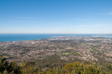 Aerial view of Wollongong town in NSW, Australia