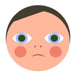 woman face flat illustration on white