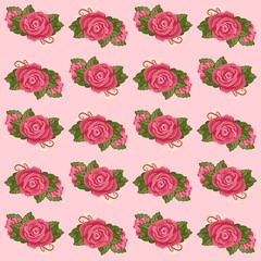 rose pattern on pink background