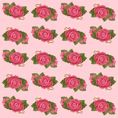 rose pattern on pink background