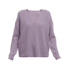 Stylish warm female sweater on white background