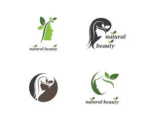 natural beauty woman vector illustration template