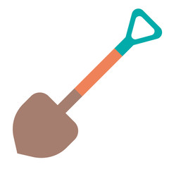 shovel flat illustration on white