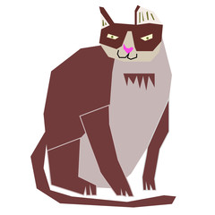 cute cat flat illustration on white