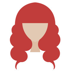 woman hair flat illustration on white