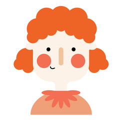 woman face flat illustration on white