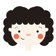 woman face flat illustration on white